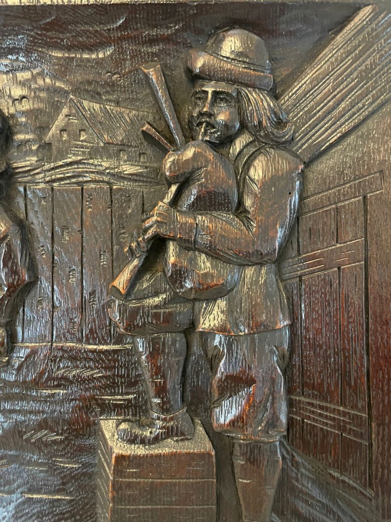 Outstanding Quality Set of 3 Antique Victorian Carved Oak Panels - Image 3